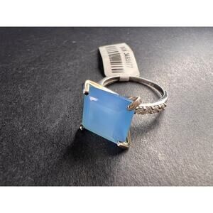 NEW with tag blue chalcedony sterling silver ring size 7